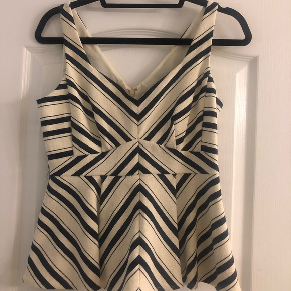 Anthropologie Tops - Maeve Peplum Striped Shirt, missing belt. Sz 8